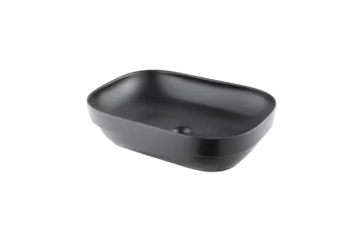 LOUNGE FLUID, Умивальник врізний на стільницю 56x39 см, без переливу, matt black (100372793) зображення 1