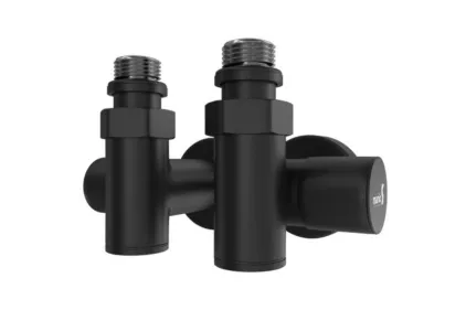 Кран кутовий під ТЕН комплект 2 шт, чорний мат