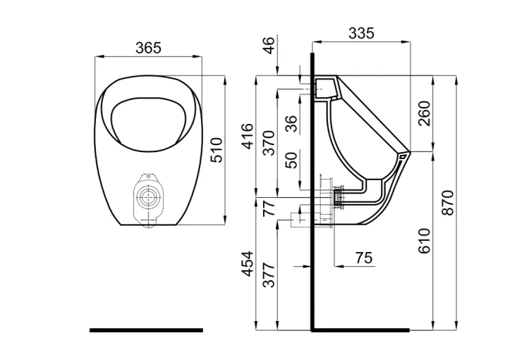 ACRO COMPACT, Пісуар підвісний, white (100377903) image 3