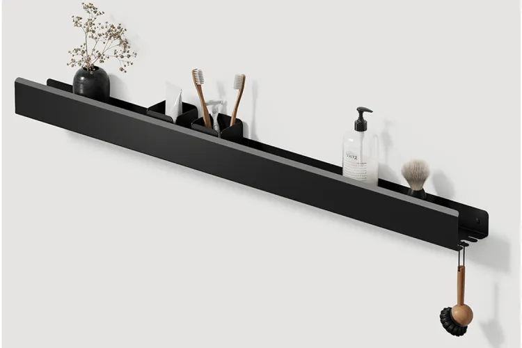 Полиця "LOFT" 1000 гачок R, RAL9005 black mat зображення 1