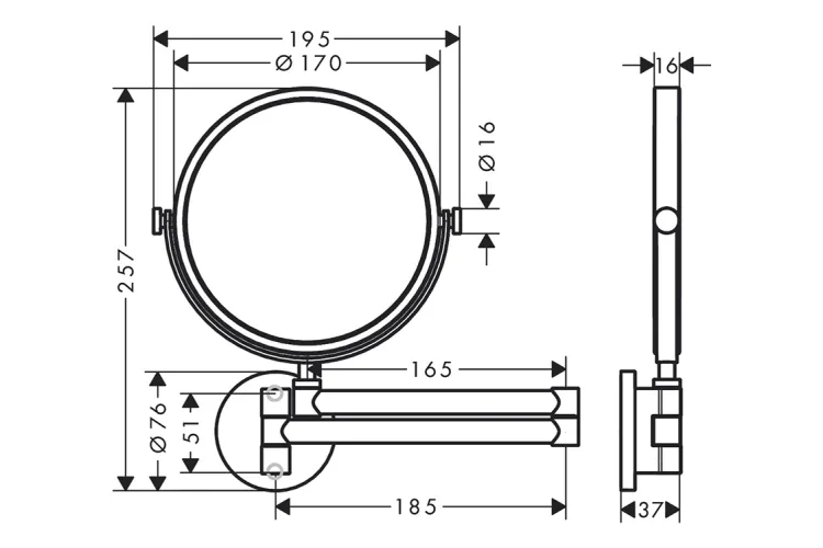 Дзеркало для гоління Axor Universal Circular, Brushed Gold Optic (42849250) зображення 2