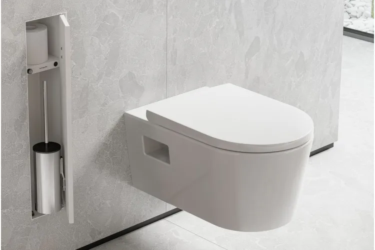 XtraStoris Rock Вбудований йоржик із полицею під облицювання плиткою, Matt White 56060700 зображення 2