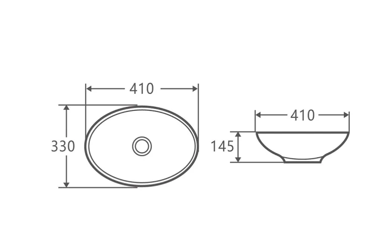 FRESSA Умивальник накладний без отвору під змішувач 41x33x14,5, glossy white image 2