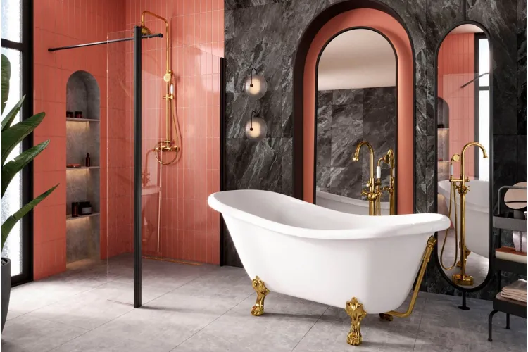 Ванна акрилова OTYLIA ретро 160х77 з ногами золото image 3