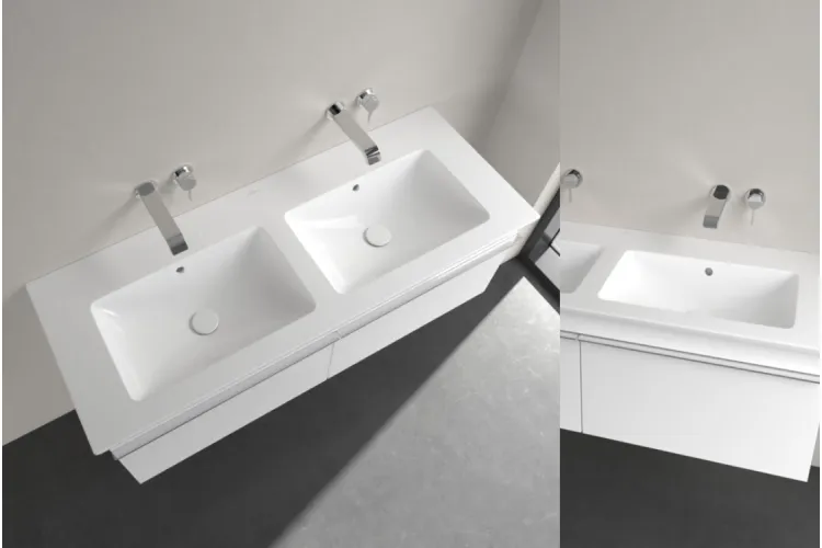 VENTICELLO Умивальник меблевий подвійний 1300x500 мм б/о з переливом (4111DJR1) CeramicPlus зображення 3