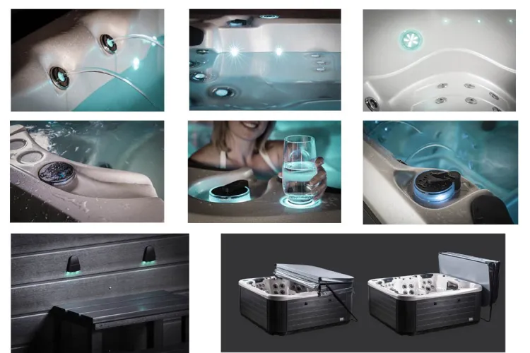 Спа-басейн NEON Gypsum/Chocolate 206х169х82 h (сходи,підіймач-кришка) image 5