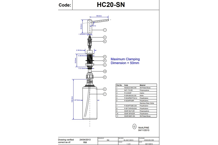 Дозатор SOAP HC20-SN зображення 2