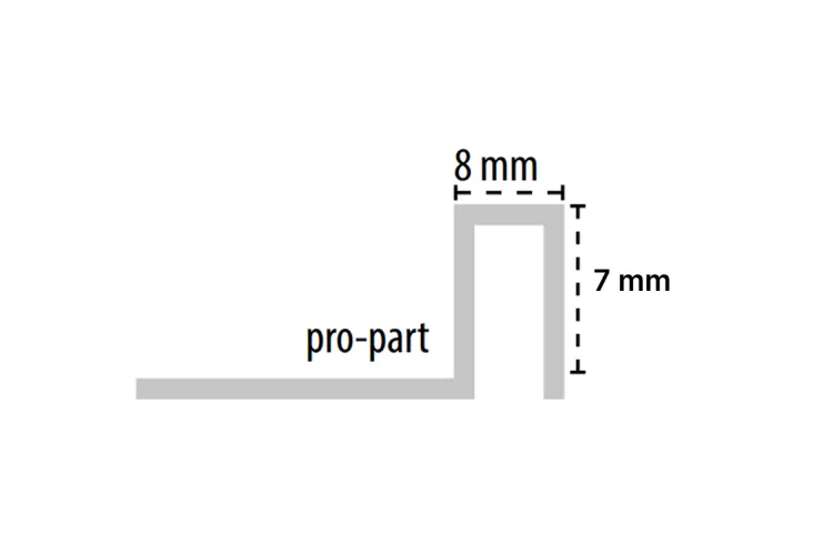 Декоративний профіль PRO-PART LATON GRAPHITE MATT 7MM 8x7x2500 зображення 3