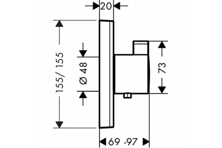 Термостат прихованого монтажу ShowerSelect Highﬂow (15760000) image 3