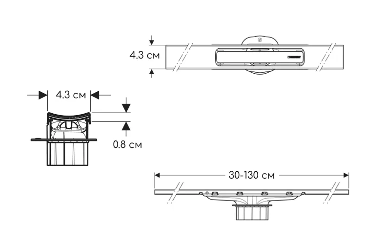 Дренажний канал CleanLine30, мат нержавіюча сталь, L30-130 см 154.503.KS.1 image 2