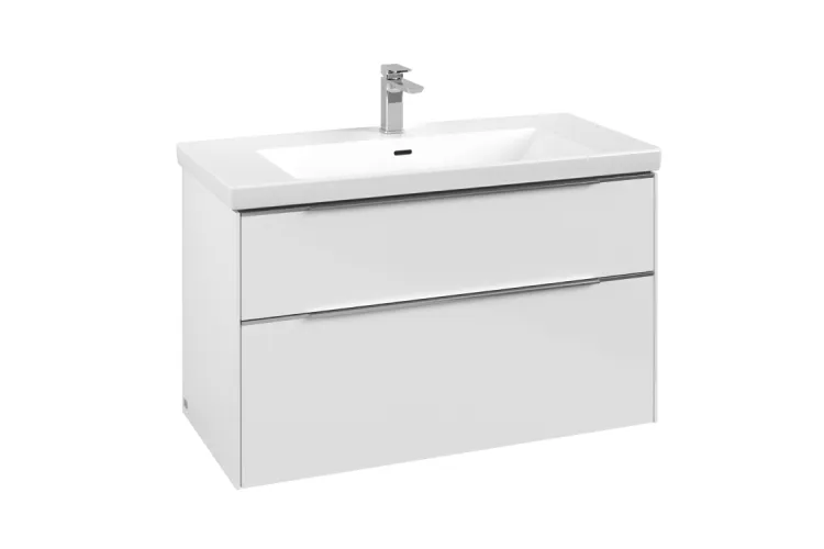 SUBWAY 3.0 Тумба під умивальник 97,3x57,6x46,2 cм Brilliant White, ручки glossy aluminium (C57000VE) image 1