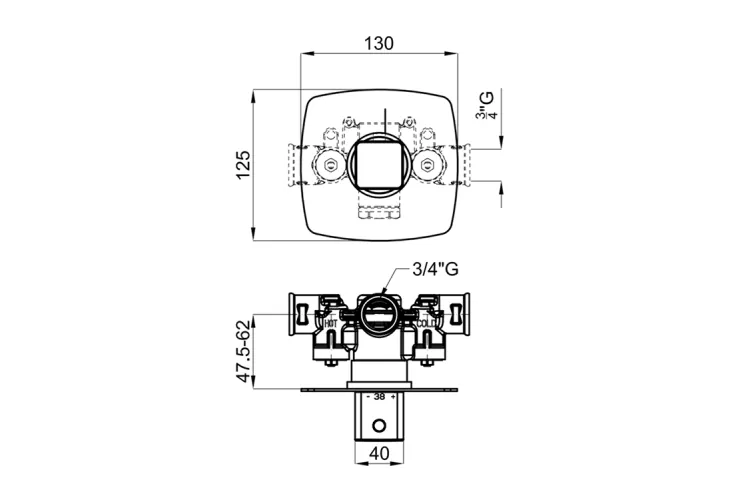 LOUNGE, Змішувач з термостатом прихованого монтажу, matt black (100335408) зображення 3