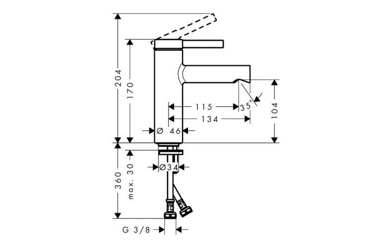 Змішувач Zesis S 100 CoolStart для умивальника з д/к push-open, Chrome (74724000) image 3