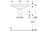 Умивальник VARIFORM 55 см прямокутний, врізний на стільницю, без отвору під змішувач, з переливом (500.737.01.2) зображення 3