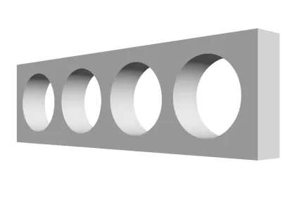 Гіпсовий підрозетник чотирисекційний