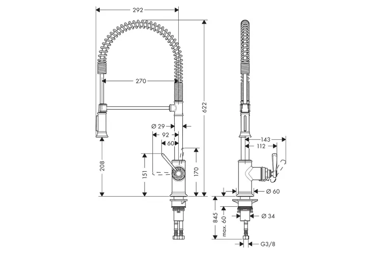Змішувач Axor Montreux 210 для кухні Semi-Pro, Polished Gold Optic (16582990) зображення 2