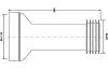Коліно-підключення до WC L-260 mm з ущільнювачем (довге) WC-CON2B image 2