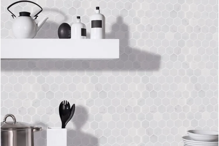 G135 ESSENTIAL HEXAGON PERSIAN WHITE 25,8x29,8 (мозаїка) зображення 2