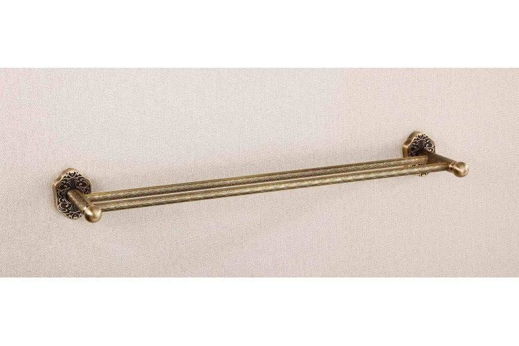 Тримач для рушників подвійний  8609 (antik brass) 600*130 image 1