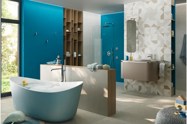 ROUND Змішувач підлоговий для ванни/душу зі шлангом 150 см та ручним душем, хром (100209423) зображення 5