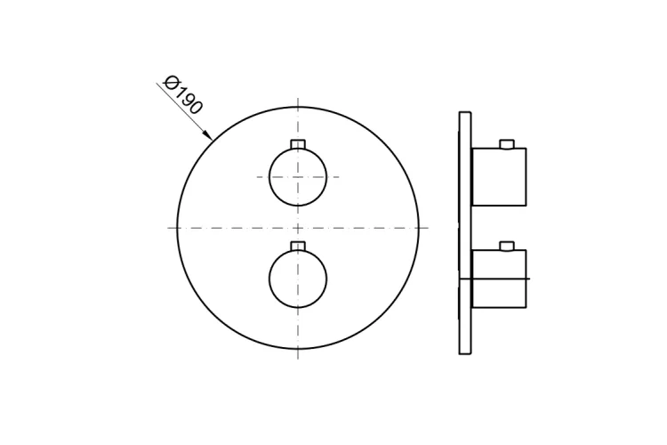 Зовнішня частина термостатичного змішувача прихованого монтажу RONDO ванна/душ, brushed brass  (100367912) зображення 2