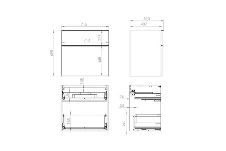 Тумба під умивальник Lofty 70 2S White 167026 зображення 7