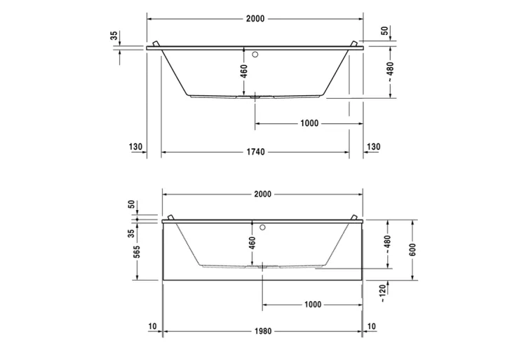 STARCK Ванна 200x100 см, акрил (700341000000000) зображення 5