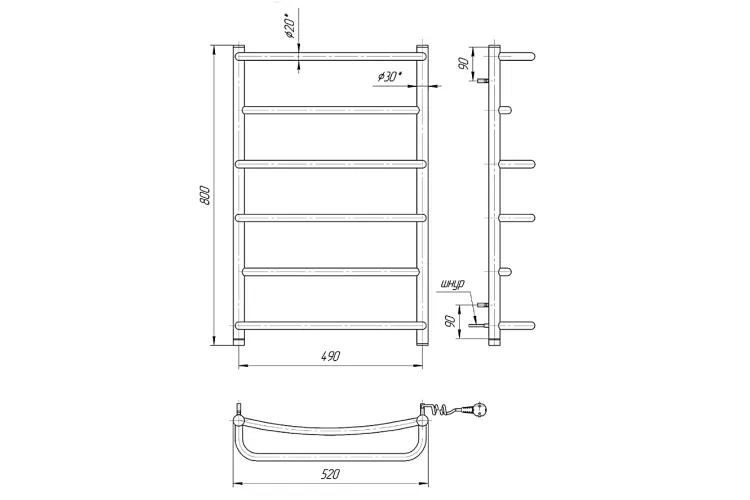 Рушникосушка Люкс HP 800х530 TR image 2