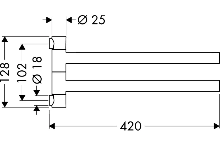 Тримач для рушників подвійний Axor Starck 420 мм Brushed Nickel 40820820 зображення 3