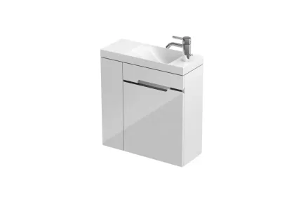 Тумба з умивальником SILVER 55 см, дві дверки, білий глянець, ліва 189229