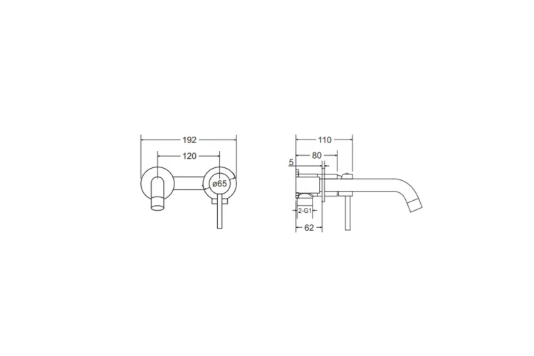 Змішувач до умивальника зі стіни VEO (золото брашоване) image 2