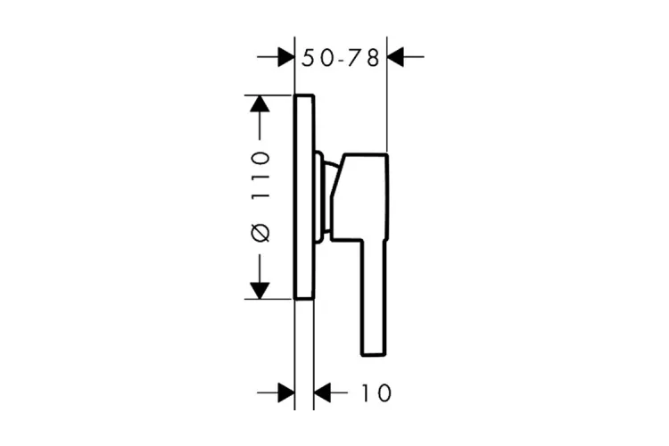 Змішувач Zesis S прихованого монтажу для душу d110, Chrome  (74617000) зображення 2