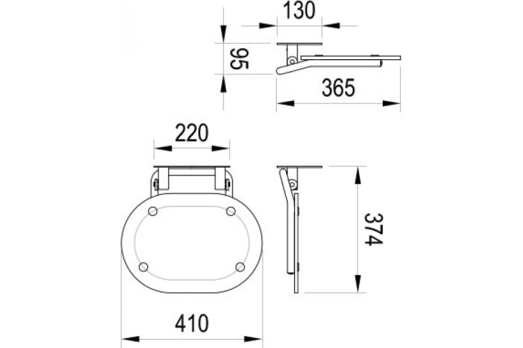 Сидіння для душової кабіни chrome Прозорий/Білий B8F0000028 зображення 4