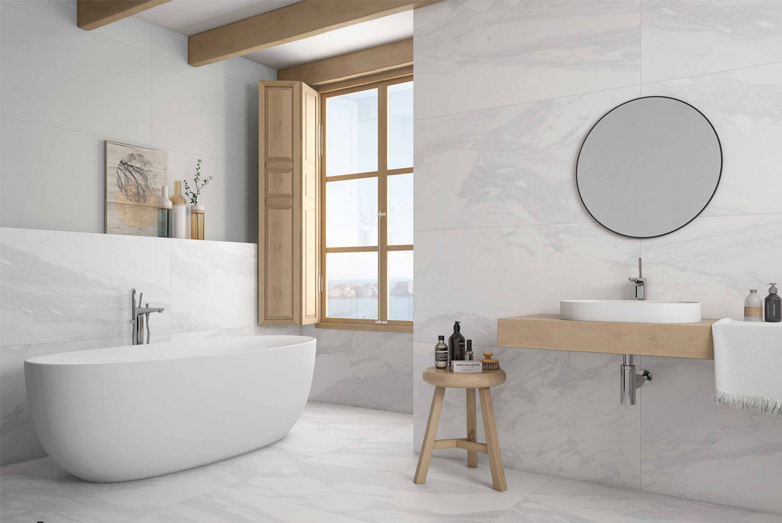 Porcelaine tiles ROCA BERNINI photo and design catalog of bathroom